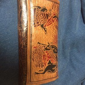 East Indian Leather Wallet/Clutch Bag